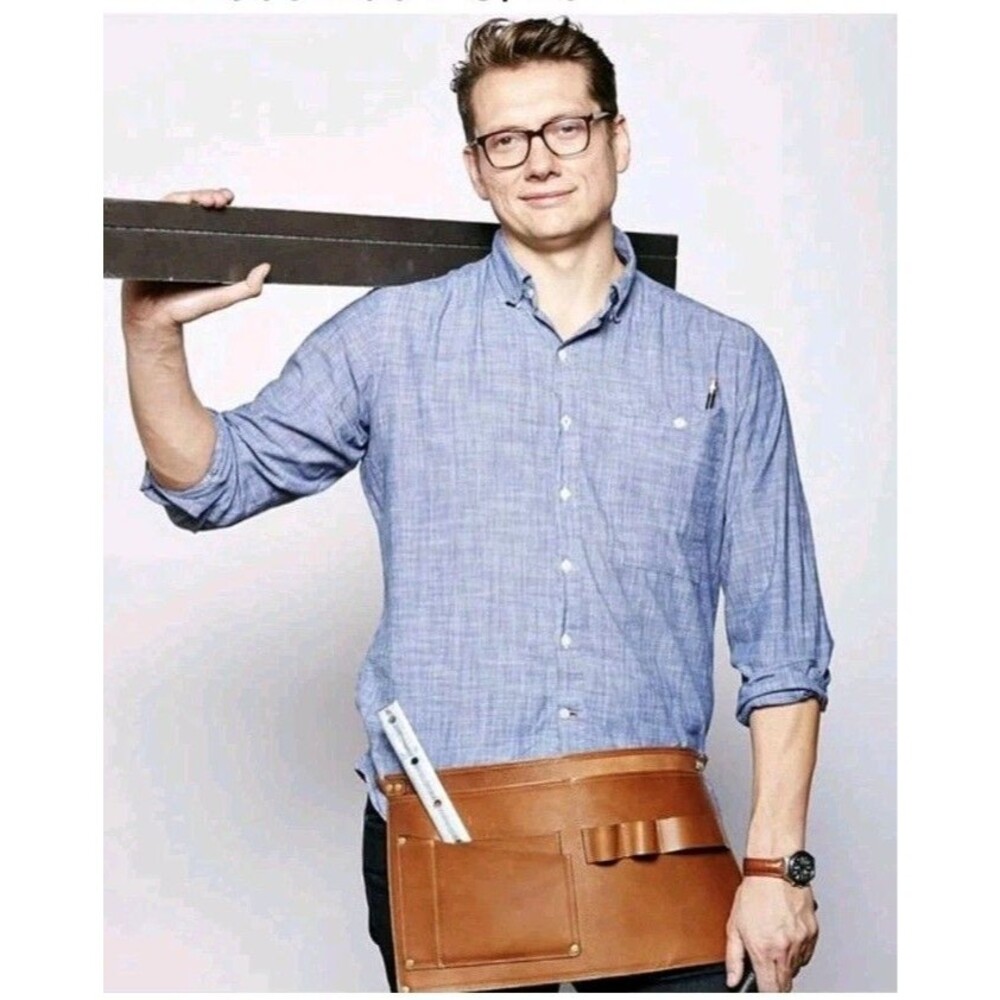 Ernest Alexander Leather Craftsman Apron OSFA Designer Brown Adjustable Artist